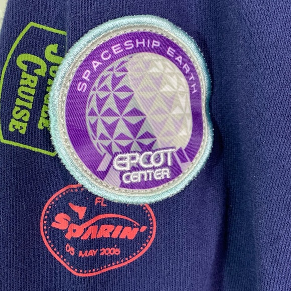 Girl’s Disney Full Zip Hooded Sweatshirt w/Patches - Picture 9 of 14